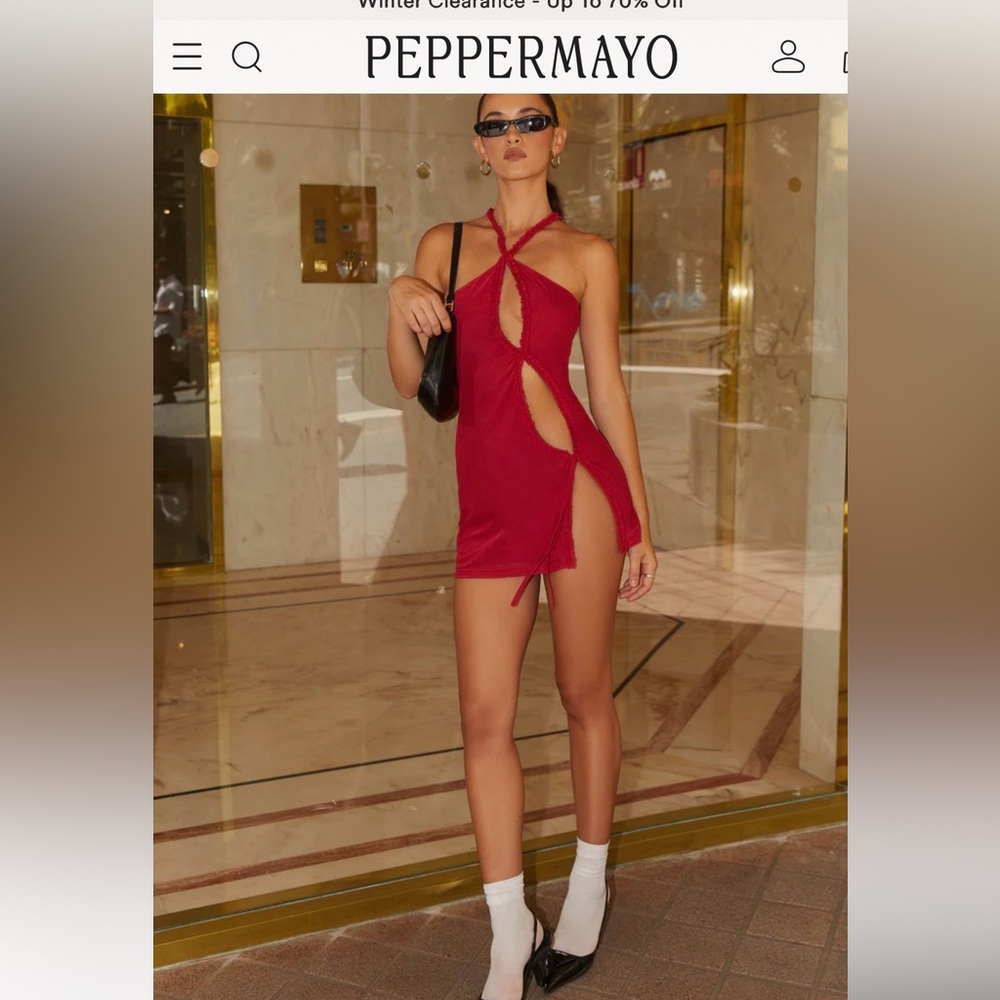 Peppermayo Midnight Rhapsody Ruffle Mini Dress NWT